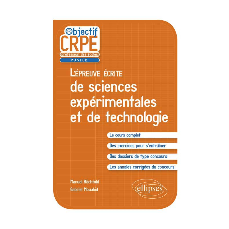 L'épreuve écrite d'admissibilité de sciences expérimentales et de technologie