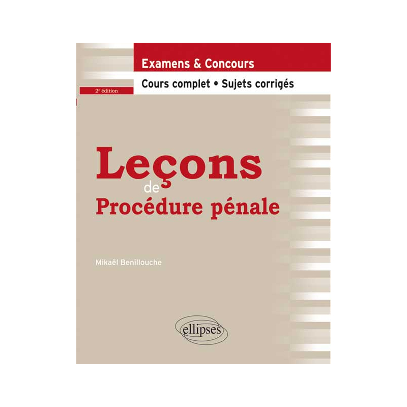 Leçons de Procédure pénale. 2e édition