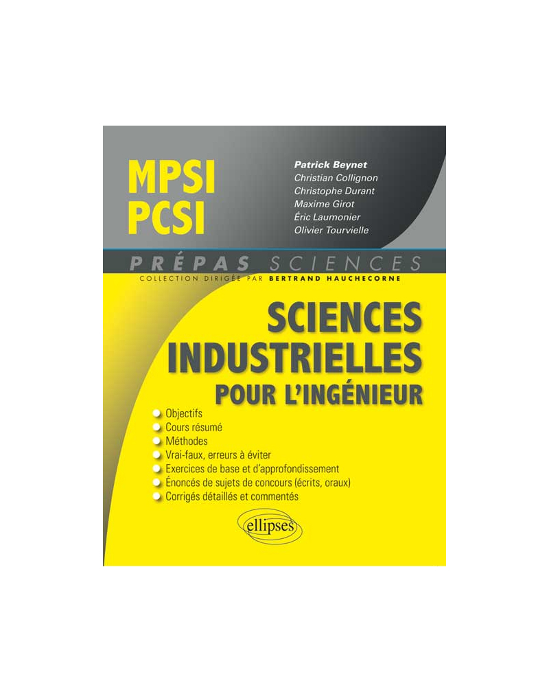 Sciences industrielles pour l'ingénieur MPSI - PCSI