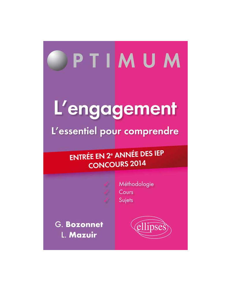 L’engagement - entrée en 2e année des IEP - concours 2014