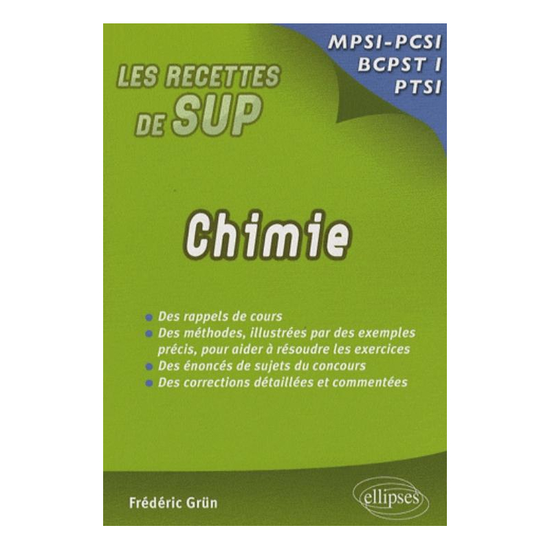Chimie - Classes prépas MPSI - PCSI - PTSI