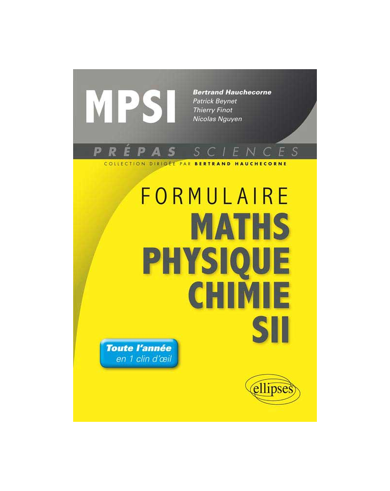Formulaire : Mathématiques - Physique-Chimie -SII - MPSI