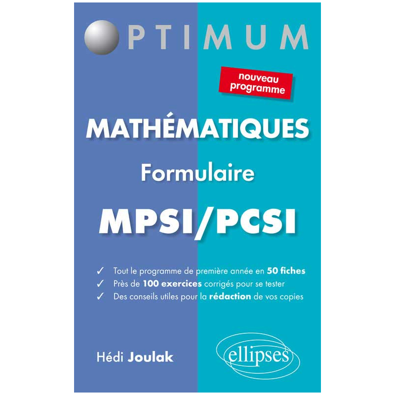 Formulaire mathématiques - MPSI/PCSI (nouveau programme)