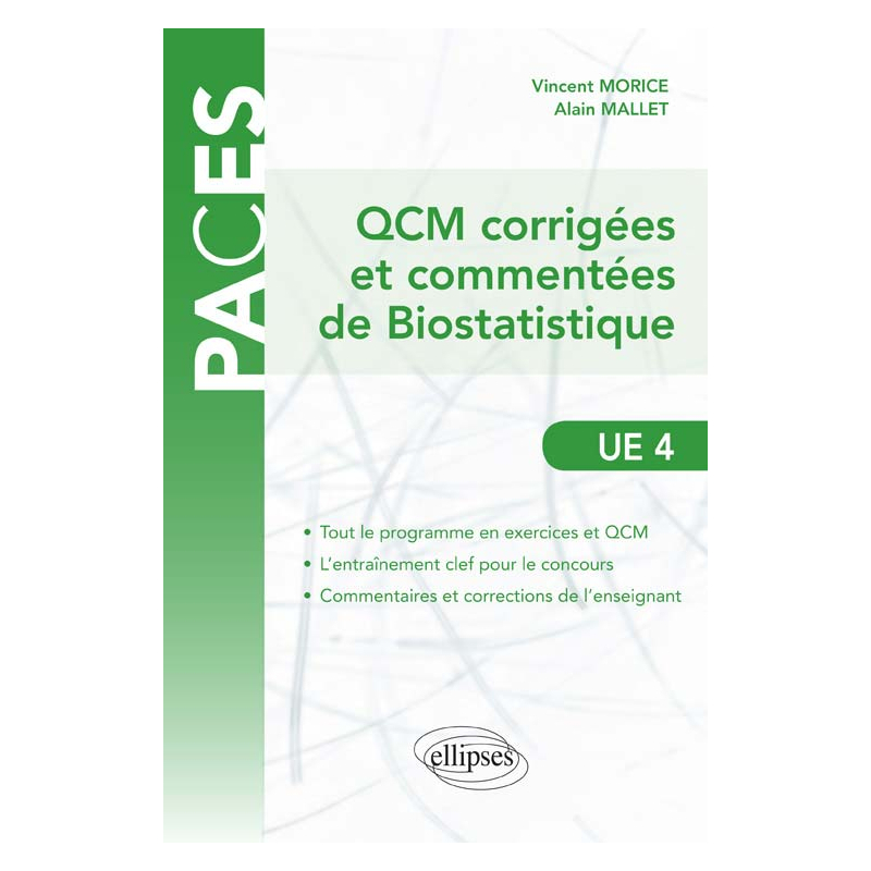 QCM commentées et corrigées de Biostatistique - UE4