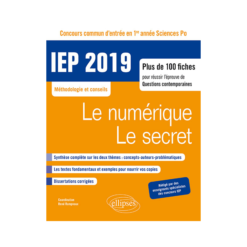 Concours commun IEP 2019. Plus de 100 fiches pour réussir l'épreuve de questions contemporaines - entrée en 1re année d'IEP/Sciences PO