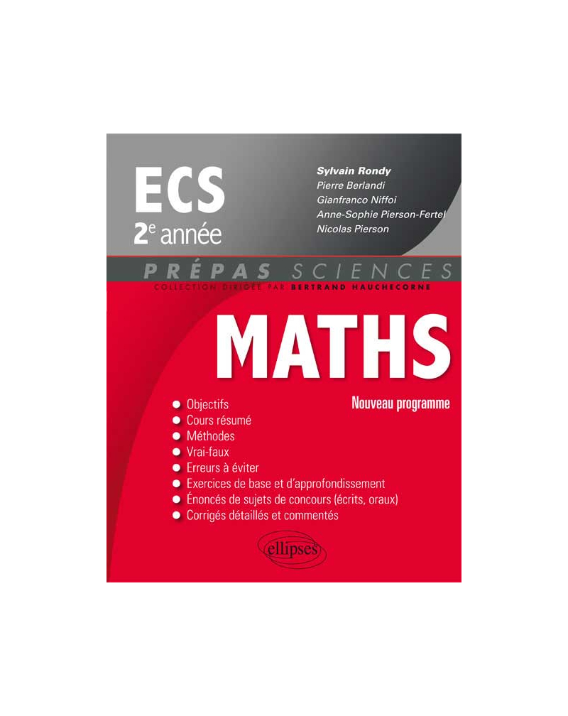 Mathématiques ECS 2e année - nouveau programme 2014