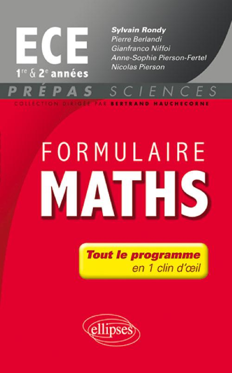 Formulaire Maths ECE 1re et 2e année