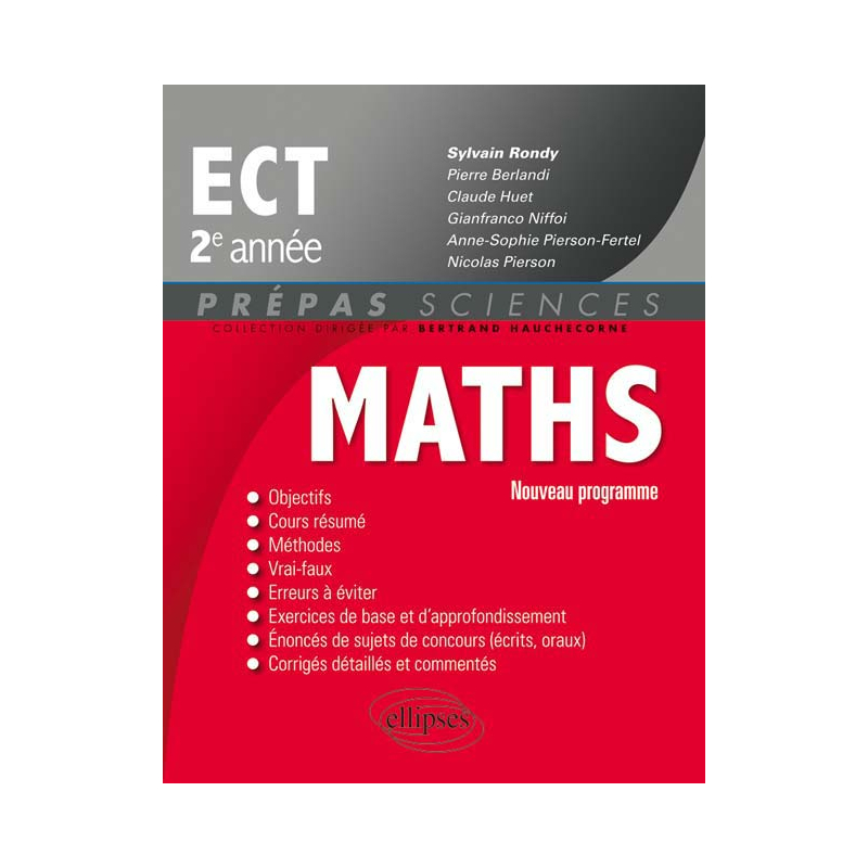 Maths ECT 2e année - conforme au programme 2015