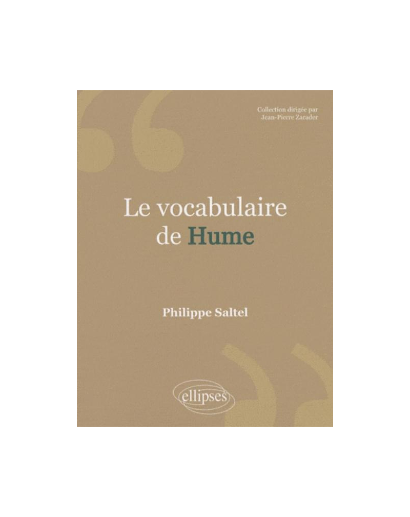 Le vocabulaire de Hume - Nouvelle éd.