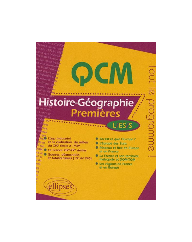 Histoire-Géographie - Premières L, ES et S