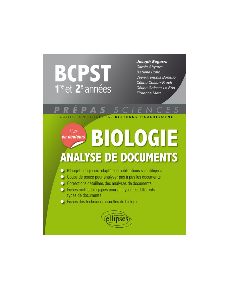 Biologie - Analyse de documents - BCPST 1re et 2e années