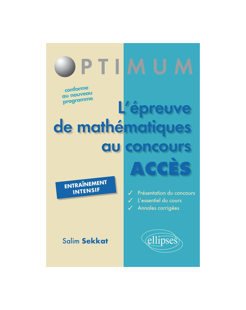l'épreuve de mathématiques au concours ACCES