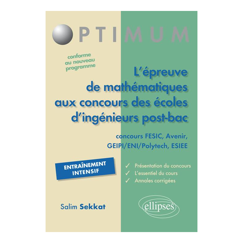 L'épreuve de mathématiques au concours des écoles d'ingénieur Post-Bac