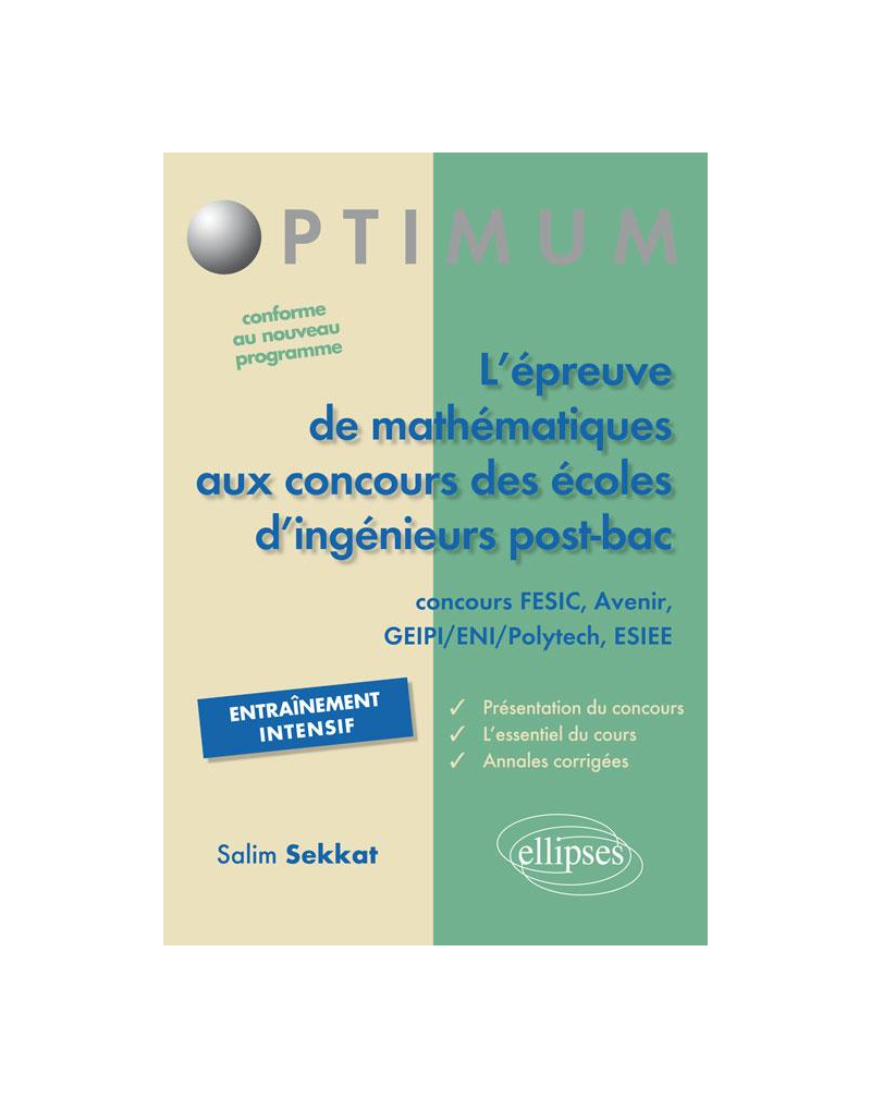 L'épreuve de mathématiques au concours des écoles d'ingénieur Post-Bac