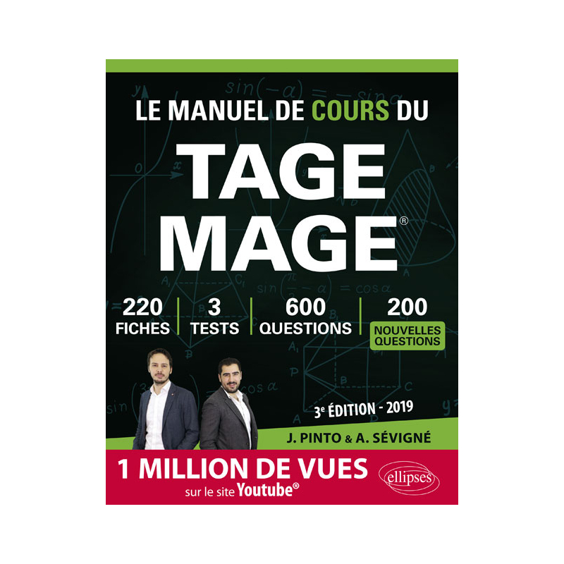 Le Manuel de Cours du TAGE MAGE - édition 2019