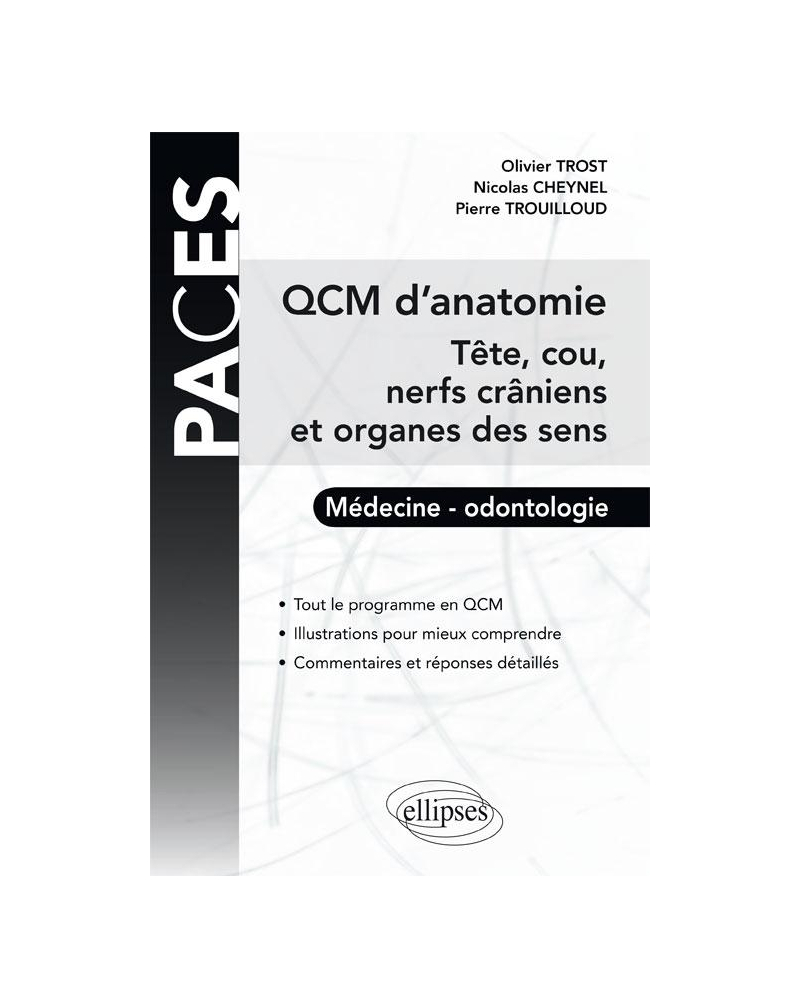 QCM d'Anatomie - Tête, cou, nerfs crâniens et organes des sens