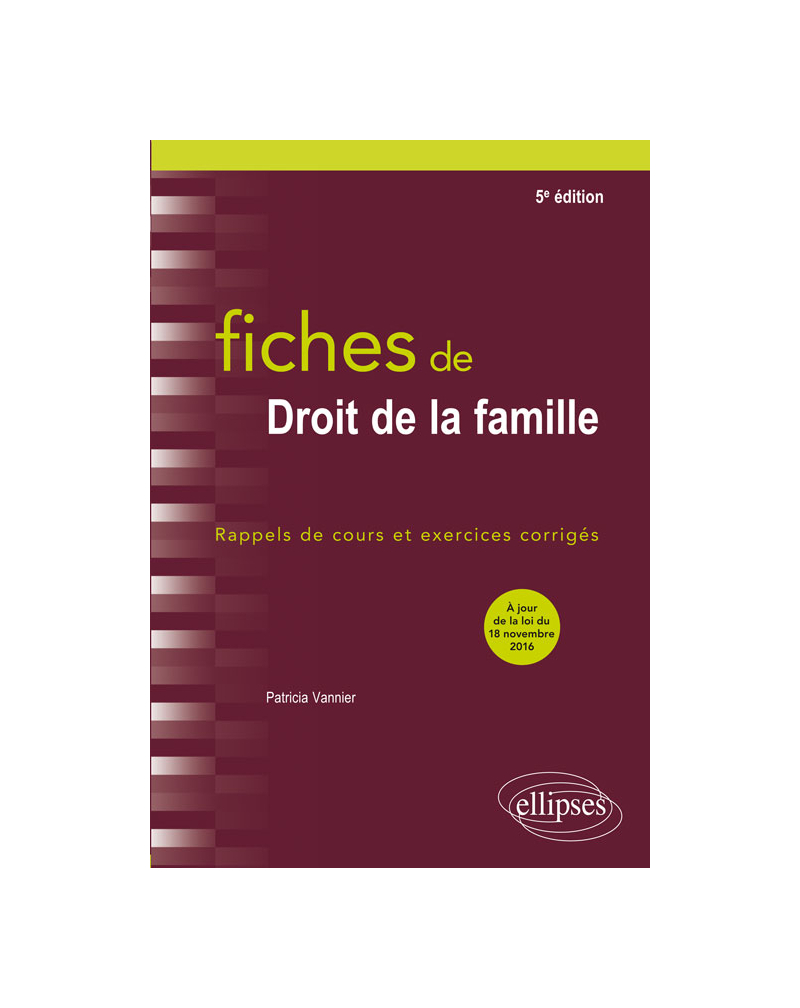 Fiches de Droit de la famille - 5e édition