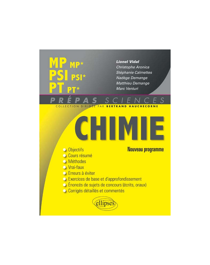 Chimie MP/MP* PSI/PSI* PT/PT* - nouveau programme 2014
