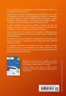 Les mathématiques au collège : exercices corrigés progressifs - Cycle 4 : 5e - 4e - 3e - 2e édition