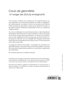 Cours de géométrie à l’usage des (futurs) enseignants