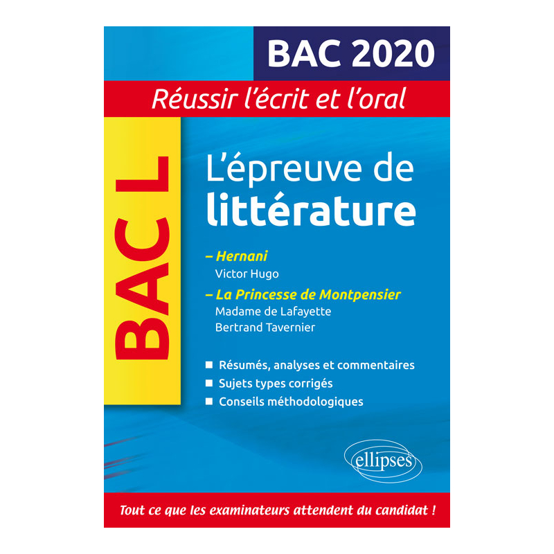 Épreuve de littérature Bac 2019-2020