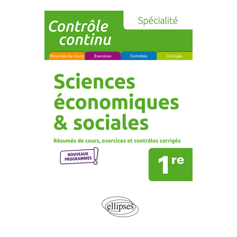 Spécialité Sciences économiques et sociales - Première - nouveaux programmes