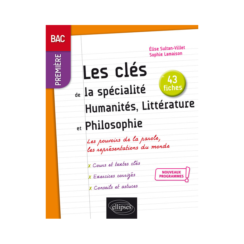Spécialité Humanités, Littérature et Philosophie - Première - Nouveaux programmes
