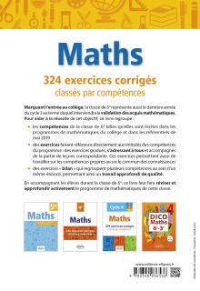 Mathématiques - 324 exercices corrigés classés par compétences - 6e