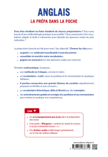 Anglais. La prépa dans la poche. Spécial épreuves orales. Khôlles et concours. Méthode. Synthèse et commentaire. Vocabulaire. B2-C1 (avec fichiers audio)