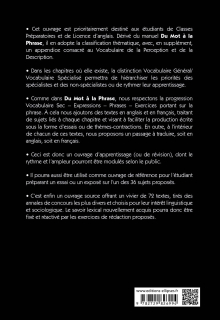 Du mot au texte, Vocabulaire anglais thématique et exercices