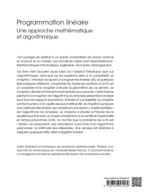 Programmation linéaire - Une approche mathématique et algorithmique