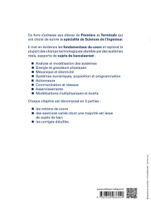 Spécialité Sciences de l'ingénieur - Première et Terminale - Nouveaux programmes