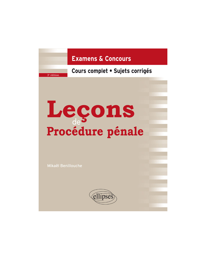 Leçons de Procédure pénale - 3e édition