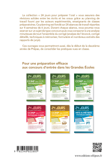 Mathématiques 24 jours pour préparer l’oral du concours CCINP (ex CCP) - Filière PC - 2e édition actualisée
