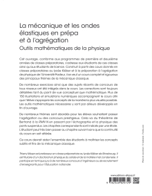 La mécanique et les ondes élastiques en prépa et à l'agrégation - Outils mathématiques de la physique - Compléments de cours X-ENS