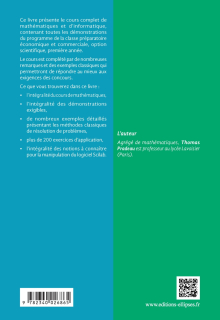 Cours de maths en prépa ECS 1re année