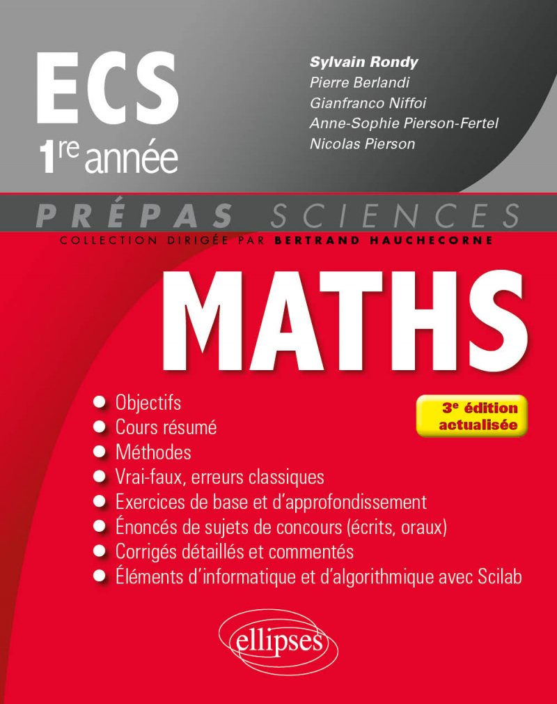 Mathématiques ECS 1re année - 3e édition actualisée