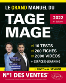 Le Grand Manuel du TAGE MAGE – N°1 DES VENTES – Édition 2022 - 16 tests blancs + 200 fiches de cours + 2000 vidéos - 6e édition - édition 2022