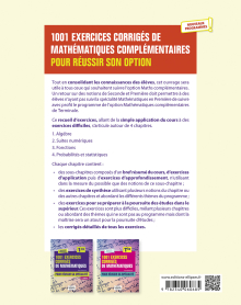 1001 exercices corrigés de Mathématiques complémentaires - Terminale - Pour réussir son option