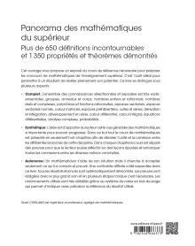 Panorama des mathématiques du supérieur - Plus de 650 définitions incontournables et 1350 propriétés et théorèmes démontrés