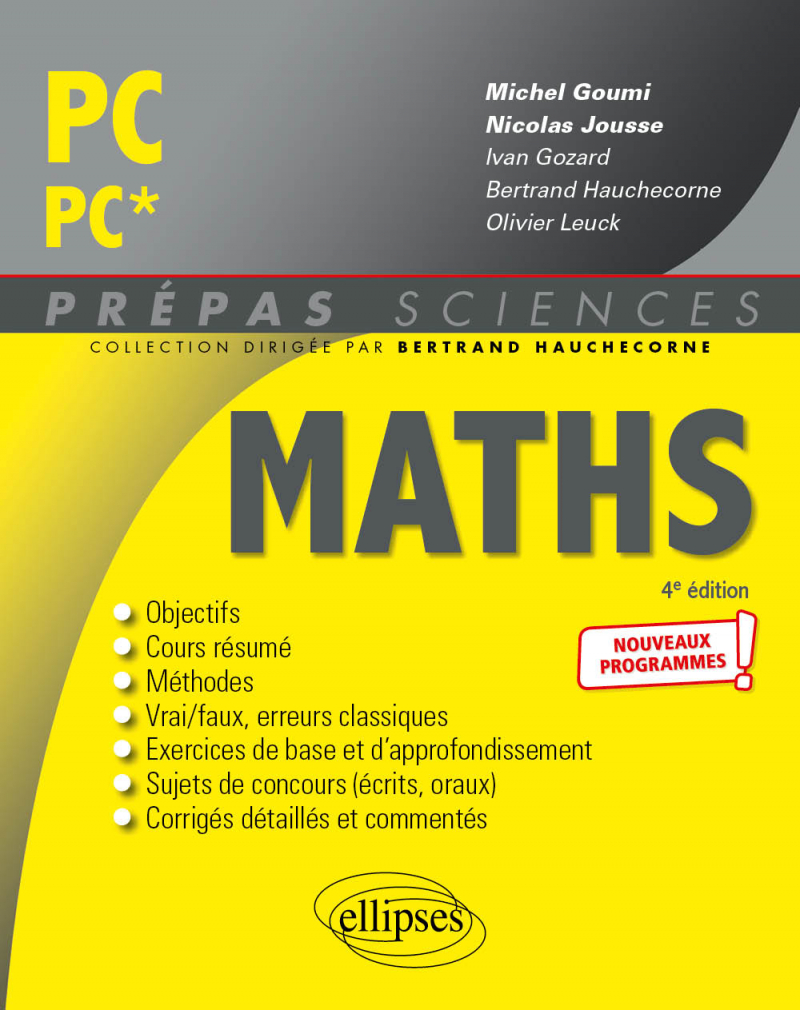 Mathématiques PC/PC* - Programme 2022 - 4e édition