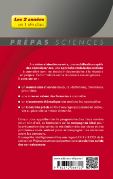 Formulaire Mathématiques approfondies - Informatique - ECG 1re et 2e années - Programme 2022 - 4e édition