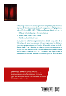 Agrégation de Lettres 2023-2024 - Littérature générale et comparée - Théâtres de l'amour et de la mémoire