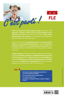 FLE • C'est parti ! Cahier d'activités pour apprendre ou réviser les bases du français langue étrangère. Vocabulaire, grammaire, compréhension orale, expression orale et écrite. (de A1 à A2) (avec fichiers audio)