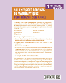 501 exercices corrigés de Mathématiques - Première Tronc commun - Programme 2023 - Pour réussir son année