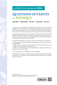 Questions ouvertes de Physique - MP/MP* - MPI/MPI* - PC/PC* - PSI/PSI* - PT/PT* - Pour réussir son oral aux Concours des Grandes Écoles - 2e édition