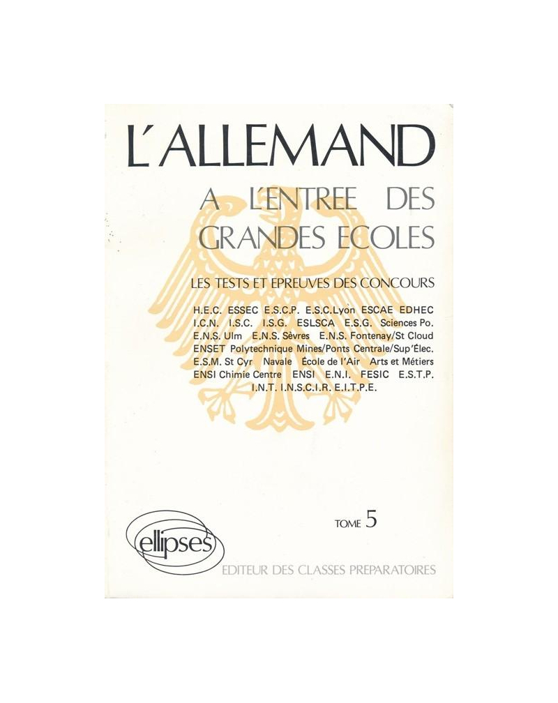 Allemand tome 5 épreuves 80/83 (L')