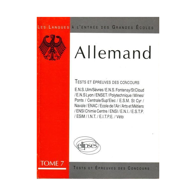 L'Allemand tome 7 épreuves 84/89