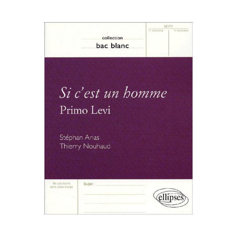 Primo Levi, Si c'est un homme