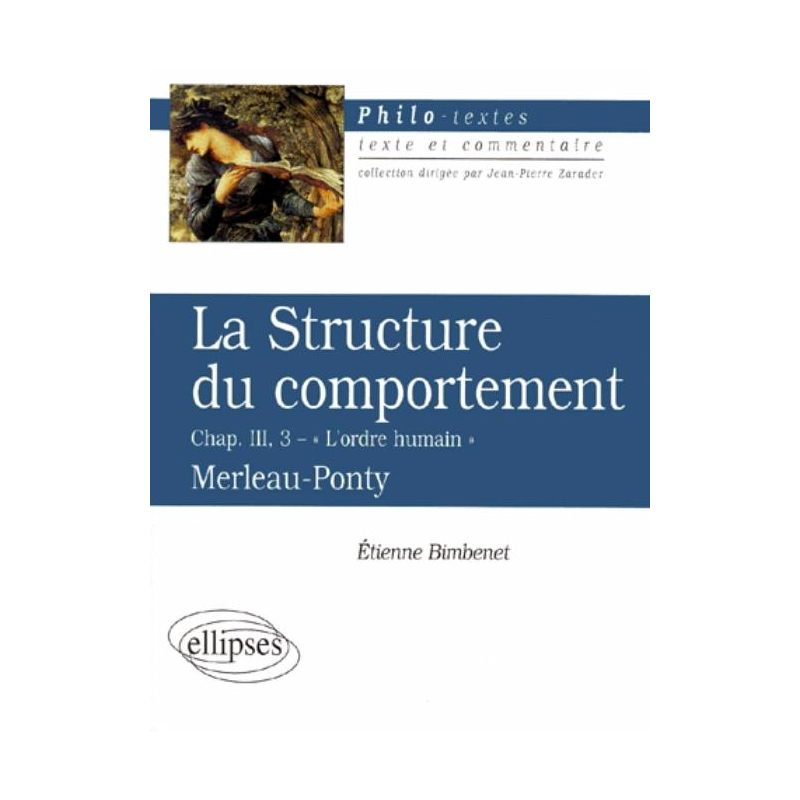 Merleau-Ponty, La Structure du comportement, (Chap III, 3 'L'ordre humain')